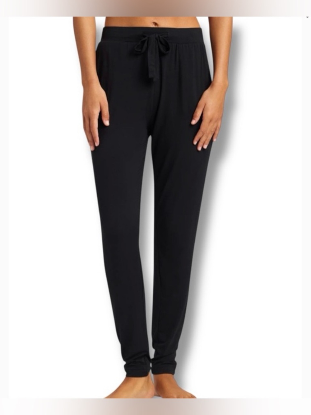 Cozy Earth Bamboo Stretch-Knit Tapered Pant in Black Size XL NWT